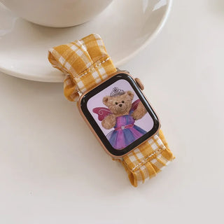 Checkered Shirred Scrunchie Smartwatch 38mm 40mm 41mm Strap