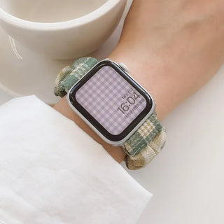 Checkered Shirred Scrunchie Smartwatch 38mm 40mm 41mm Strap