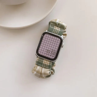 Checkered Shirred Scrunchie Smartwatch 38mm 40mm 41mm Strap