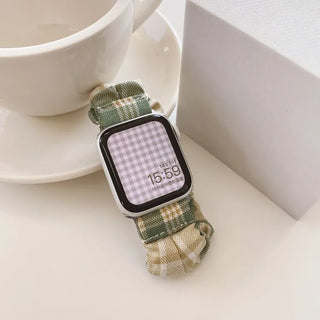 Checkered Shirred Scrunchie Smartwatch 38mm 40mm 41mm Strap