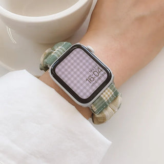 Checkered Shirred Scrunchie Smartwatch 38mm 40mm 41mm Strap