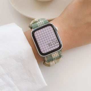 Checkered Shirred Scrunchie Smartwatch 38mm 40mm 41mm Strap