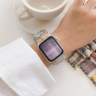 Checkered Shirred Scrunchie Smartwatch 38mm 40mm 41mm Strap