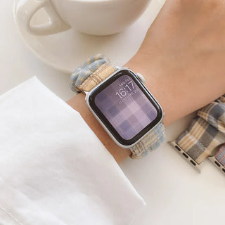 Checkered Shirred Scrunchie Smartwatch 38mm 40mm 41mm Strap