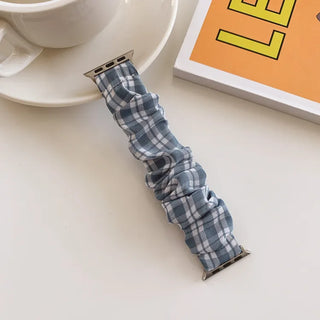 Checkered Shirred Scrunchie Smartwatch 38mm 40mm 41mm Strap