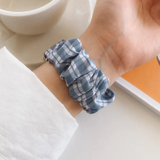 Checkered Shirred Scrunchie Smartwatch 38mm 40mm 41mm Strap