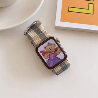 Checkered Shirred Scrunchie Smartwatch 38mm 40mm 41mm Strap