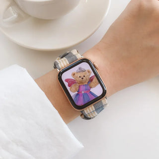 Checkered Shirred Scrunchie Smartwatch 38mm 40mm 41mm Strap