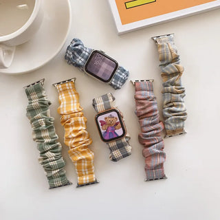 Checkered Shirred Scrunchie Smartwatch 38mm 40mm 41mm Strap