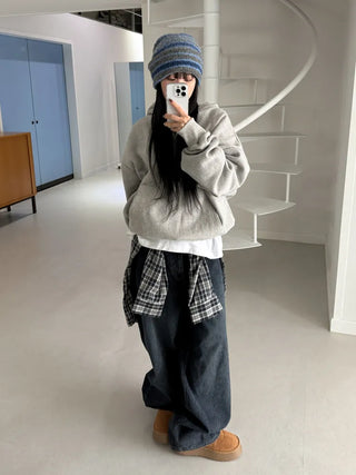 Double Sirui Striped Knit Beanie Hat