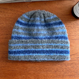 Double Sirui Striped Knit Beanie Hat
