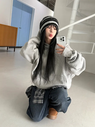 Double Sirui Striped Knit Beanie Hat