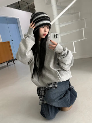 Double Sirui Striped Knit Beanie Hat