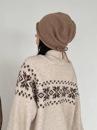 New Roll-Up Stretch Knit Plain Long Beanie Hat