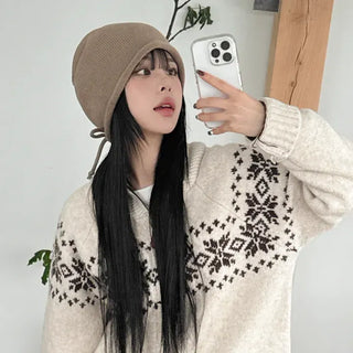New Roll-Up Stretch Knit Plain Long Beanie Hat