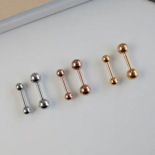 Barbell Silver Rose Gold Gold Ball Piercing