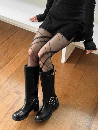 Laine Pattern Pantyhose 2 Types