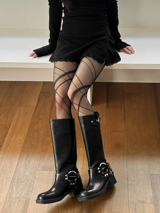 Laine Pattern Pantyhose 2 Types