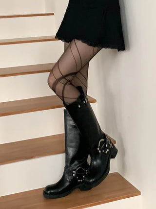 Laine Pattern Pantyhose 2 Types