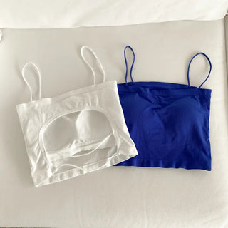 Square Backless Crop Strap Sleeveless Summer Swag Show Waterbomb Festival Sleeveless Bralette Blue Sleeveless