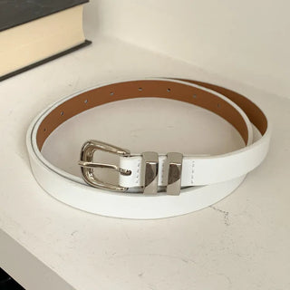 Cinus Silver Daily Simple Leather Belt