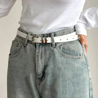 Cinus Silver Daily Simple Leather Belt