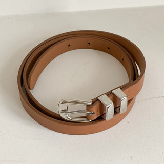 Cinus Silver Daily Simple Leather Belt