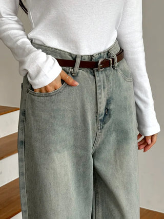 Cinus Silver Daily Simple Leather Belt