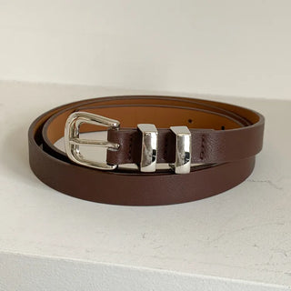 Cinus Silver Daily Simple Leather Belt