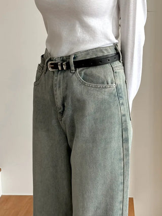 Cinus Silver Daily Simple Leather Belt