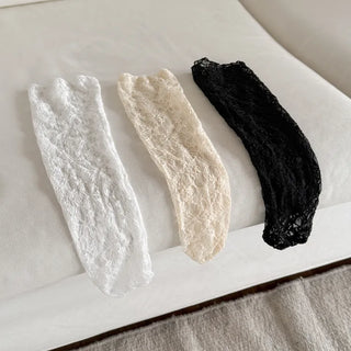 Sweets Flower Lace Pattern Knee-high Long Socks