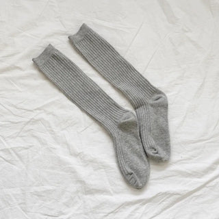 Deli Basic Ribbed Plain Color Knee-Long Socks