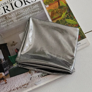 Metal Flash Silver Print Hair Bandana Square Scarf 4 Types