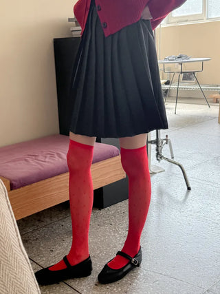 Colorful Dot Pattern See-through Knee Socks Stockings