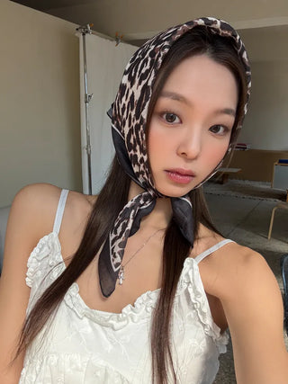 Leopard Square Pattern Hair Bandana Scarf