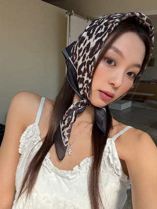 Leopard Square Pattern Hair Bandana Scarf