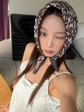 Leopard Square Pattern Hair Bandana Scarf