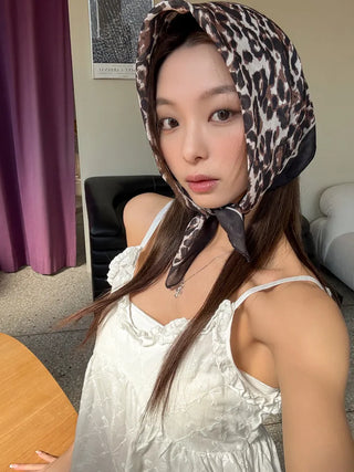Leopard Square Pattern Hair Bandana Scarf