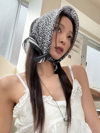 Leopard Square Pattern Hair Bandana Scarf