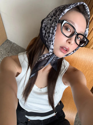 Leopard Square Pattern Hair Bandana Scarf