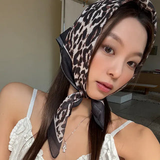 Leopard Square Pattern Hair Bandana Scarf
