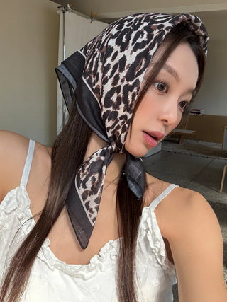 Leopard Square Pattern Hair Bandana Scarf