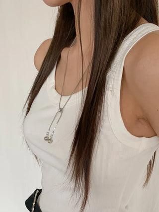 Surgical Steel Snake Round Ball Chain Long Drop Necklace 2 Types