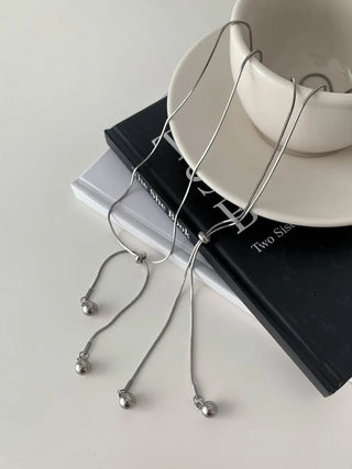 Surgical Steel Snake Round Ball Chain Long Drop Necklace 2 Types
