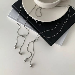 Surgical Steel Snake Round Ball Chain Long Drop Necklace 2 Types