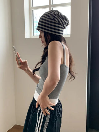 Long Striped Beanie Hat
