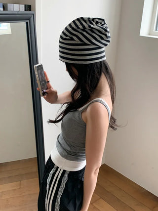 Long Striped Beanie Hat