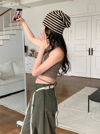 Long Striped Beanie Hat