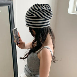 Long Striped Beanie Hat