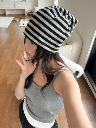 Long Striped Beanie Hat